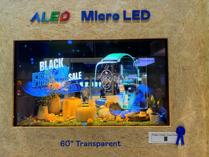 LEYU�پW60����͸����Micro LED�@ʾ���@&rdquo;���Micro LED���g���ê�&rdquo;����Micro LED���͸����֮�OӋ���ԘO�°l�]���ԿɔUչ�ԟo�pƴ�Ӽ��g���죬�߂�600 nitsȫ�������ȡ�����60%��͸�ʼ����^NTSC 110%�ă����Vɫ����F�����������`����ڸ��N����
